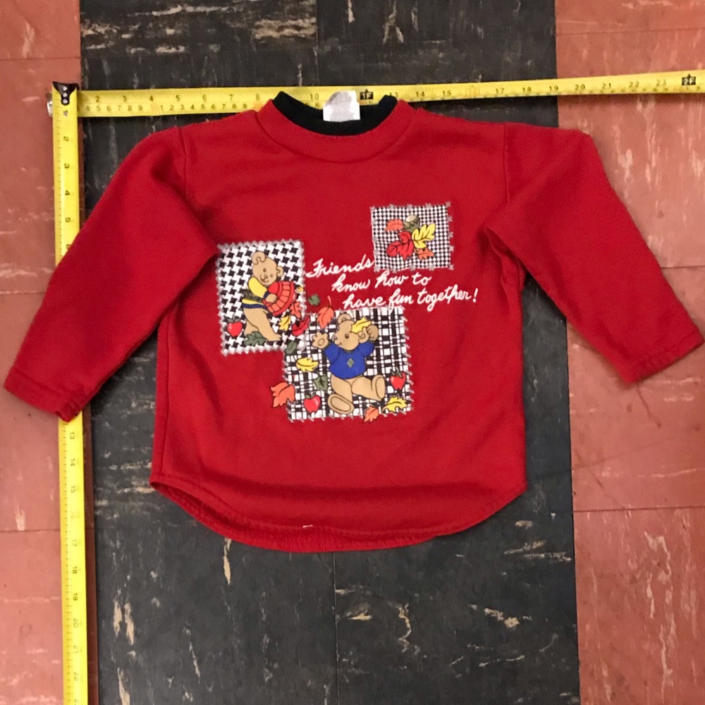 Vintage Fall Teddy Bear Crew Neck Sweater